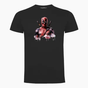 Dead pool acuarela.Camiseta Adulto en negro.