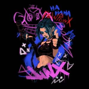 Jinx Arcane . Camiseta Adulto negro